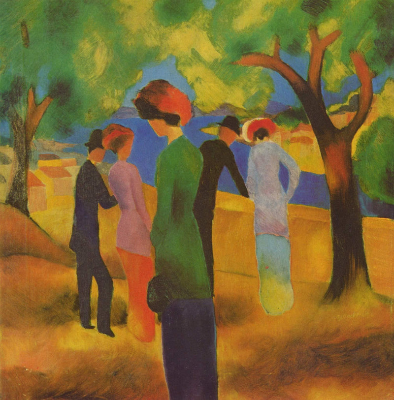 Woman in a Green Jacket by August Macke — Oil Painting Reproduction