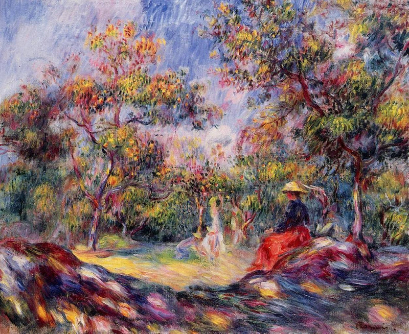 Woman in a Landscape by Pierre-Auguste Renoir — Oil Painting Reproduction