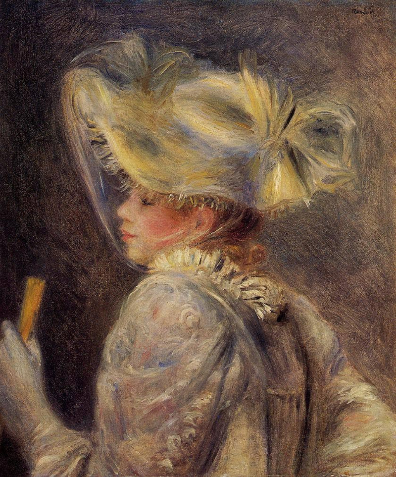 Woman in a White Hat by Pierre-Auguste Renoir — Oil Painting Reproduction