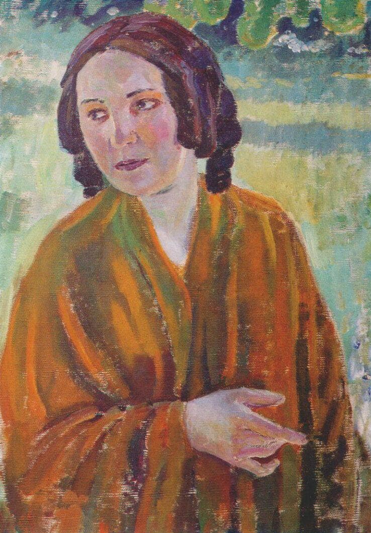 Woman in a Yellow Shawl by Victor Borisov-Musatov — Oil Painting Reproduction