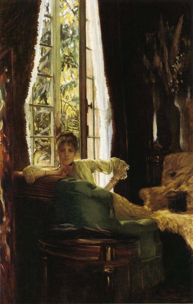 Woman in an Interior by James Tissot — Oil Painting Reproduction