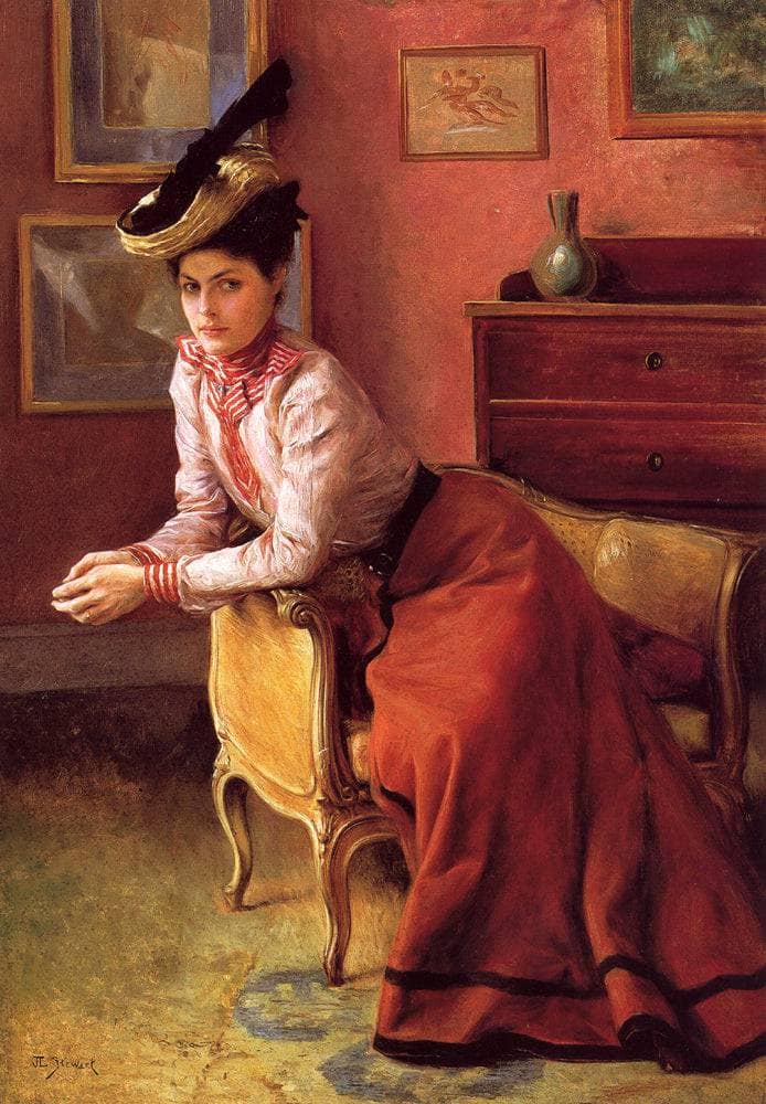 Woman in an Interior by Julius LeBlanc Stewart — Oil Painting Reproduction
