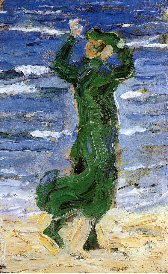 Woman in the Wind by the Sea by Franz Marc — Oil Painting Reproduction