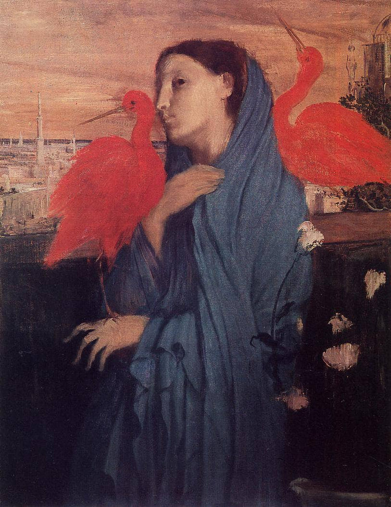 Woman on a Terrace (Young Woman and Ibis) by Edgar Degas — Oil Painting Reproduction