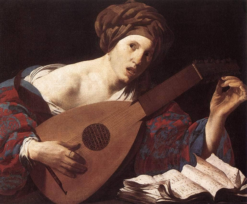 Woman Playing the Lute by Hendrick Terbrugghen — Oil Painting Reproduction