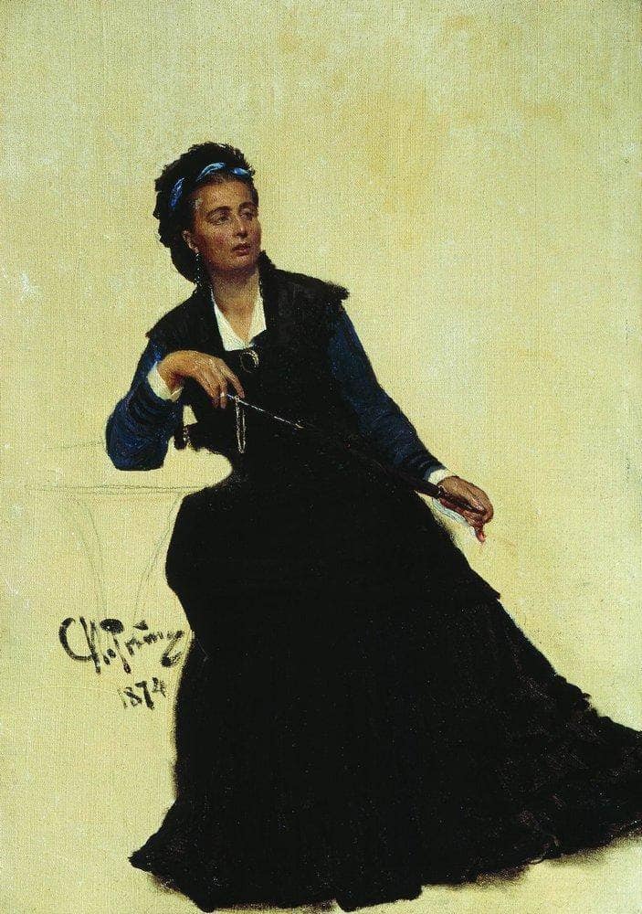Woman playing with Umbrella by Ilya Repin — Oil Painting Reproduction
