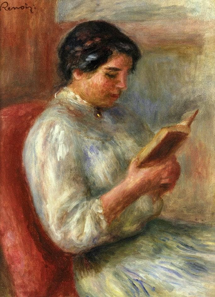 Woman Reading by Pierre-Auguste Renoir — Oil Painting Reproduction