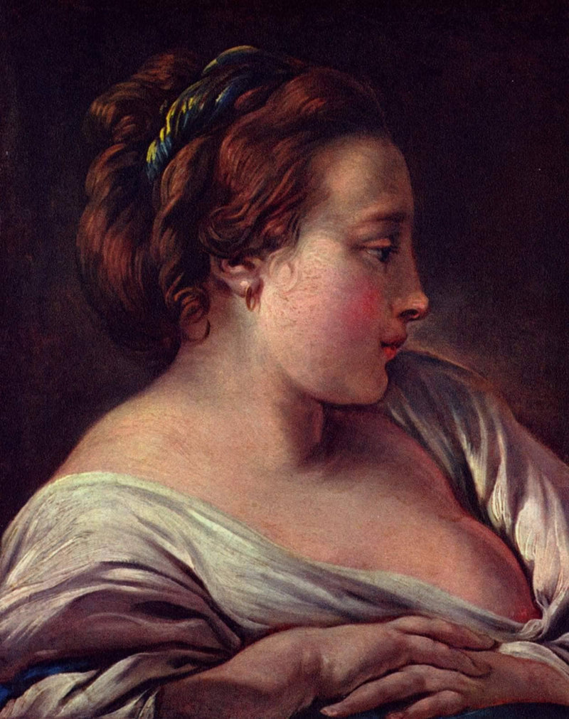 Woman's Head by Francois Boucher — Oil Painting Reproduction