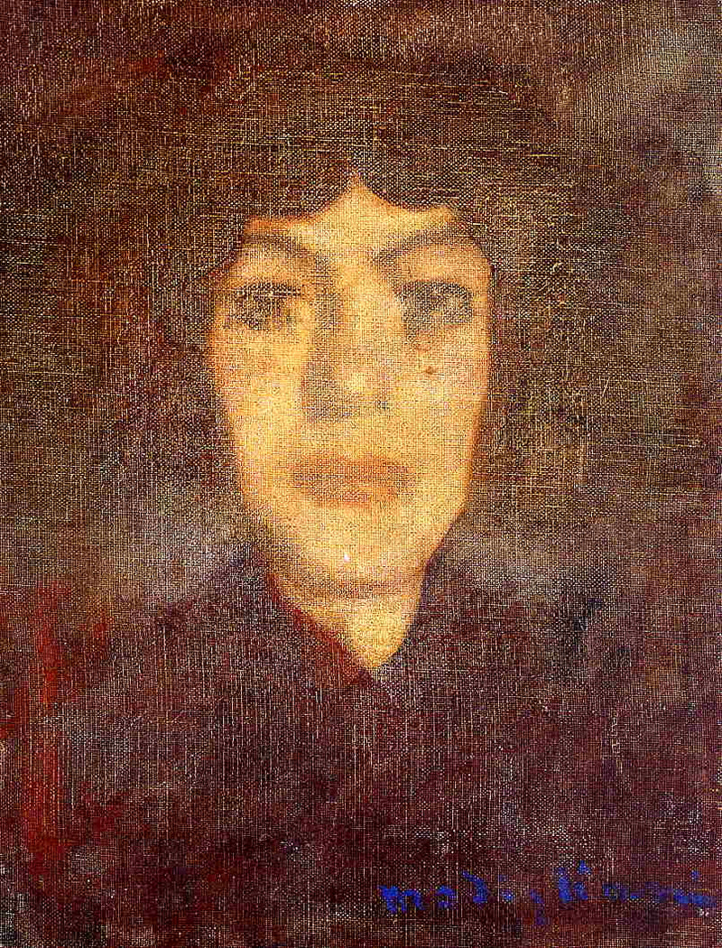 Woman's Head with Beauty Spot by Amedeo Modigliani — Oil Painting Reproduction