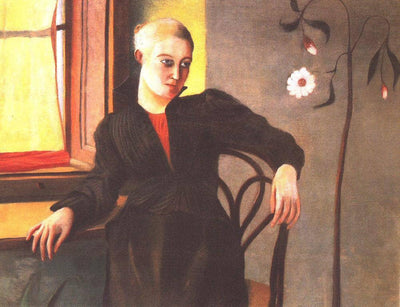 Woman Sitting by the Window in home office