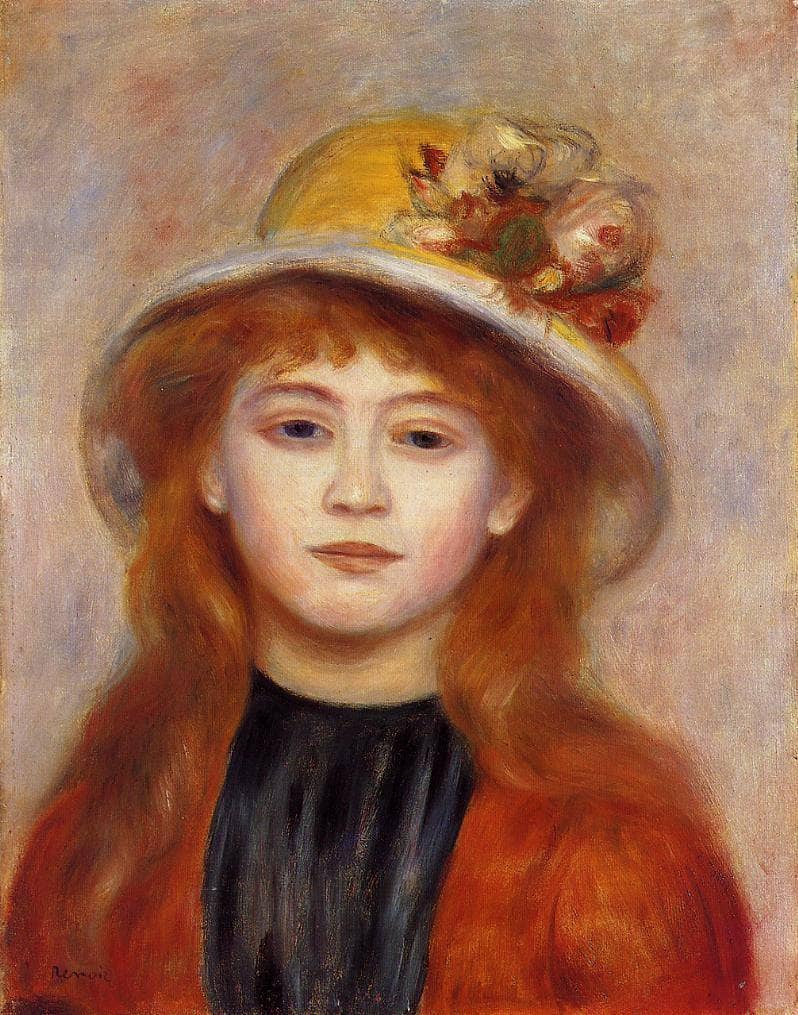 Woman Wearing a Hat by Pierre-Auguste Renoir — Oil Painting Reproduction