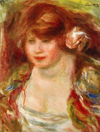 Woman Wearing a Rose Andree in study
