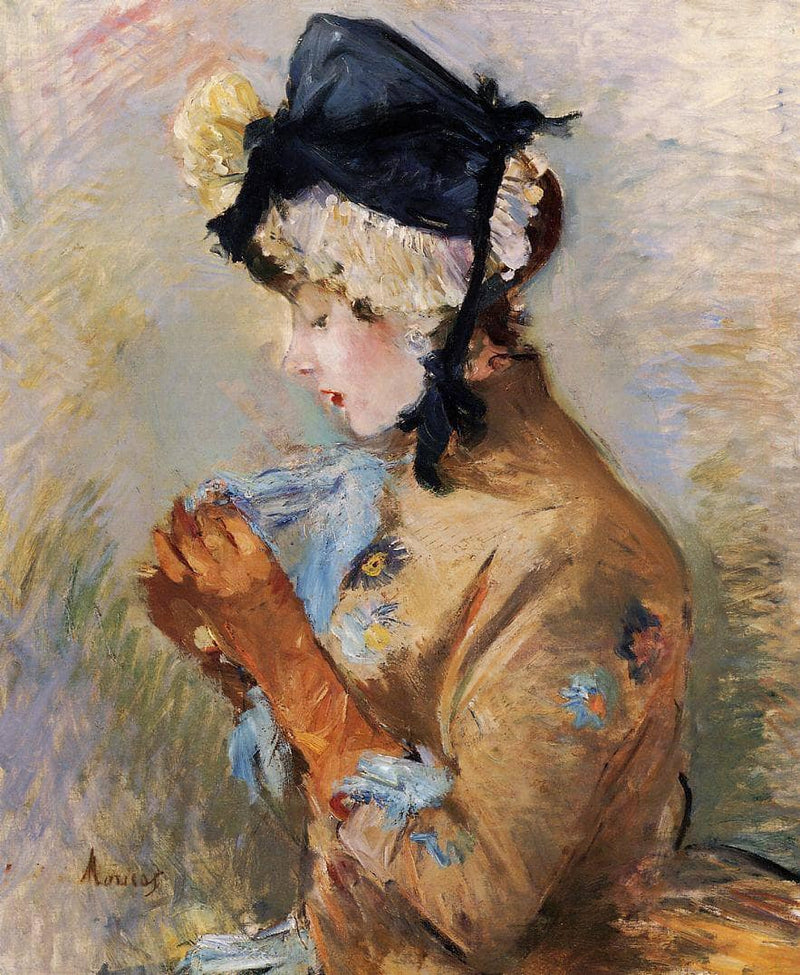 Woman Wearing Gloves (aka The Parisian) by Berthe Morisot — Oil Painting Reproduction