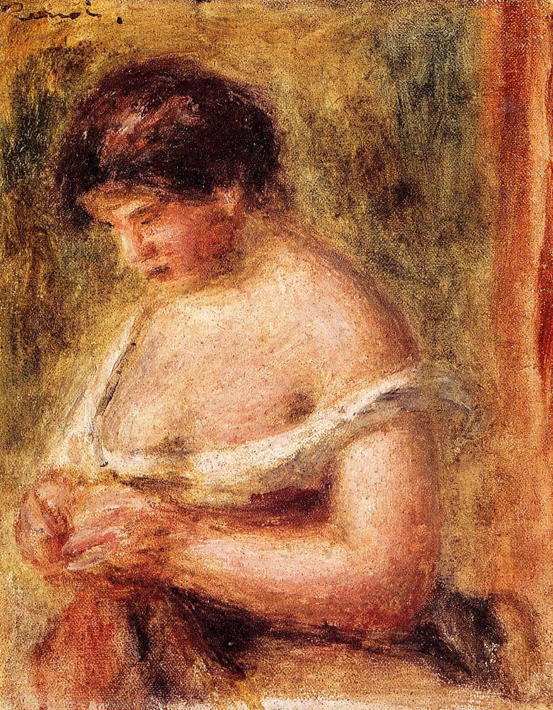 Woman with a Corset by Pierre-Auguste Renoir — Oil Painting Reproduction