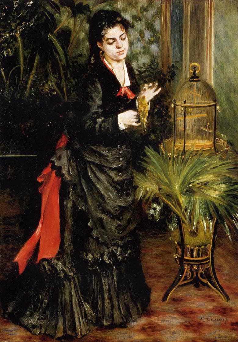 Woman with a Parrot (Henriette Darras) by Pierre-Auguste Renoir — Oil Painting Reproduction