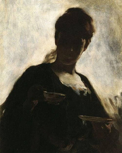 Woman with a Tea Cup in study