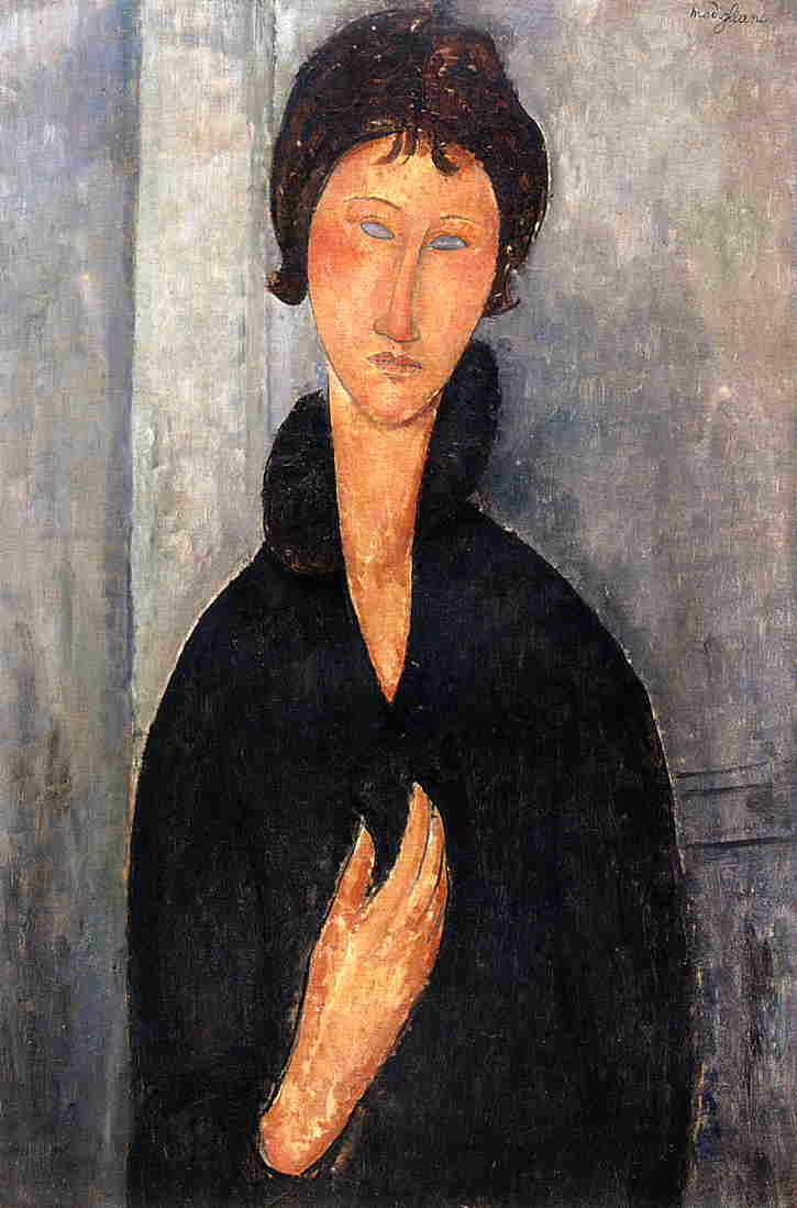 Woman with Blue Eyes by Amedeo Modigliani — Oil Painting Reproduction