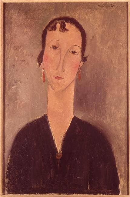 Woman with earrings by Amedeo Modigliani — Oil Painting Reproduction