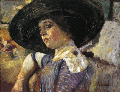 Woman with Hat in study