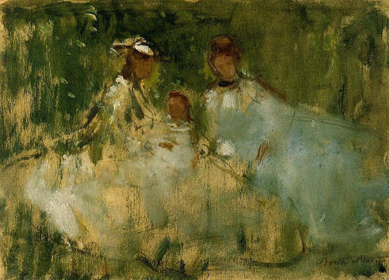 Women and Little Girls in a Natural Setting by Berthe Morisot — Oil Painting Reproduction