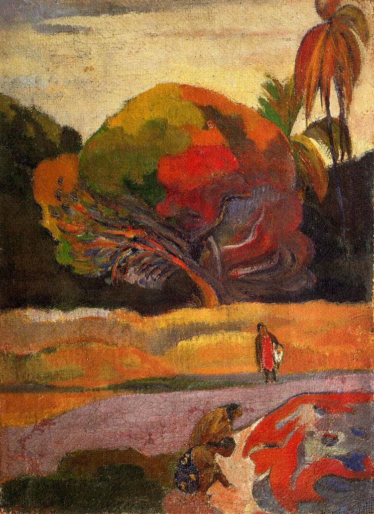Women at the riverside by Paul Gauguin — Oil Painting Reproduction