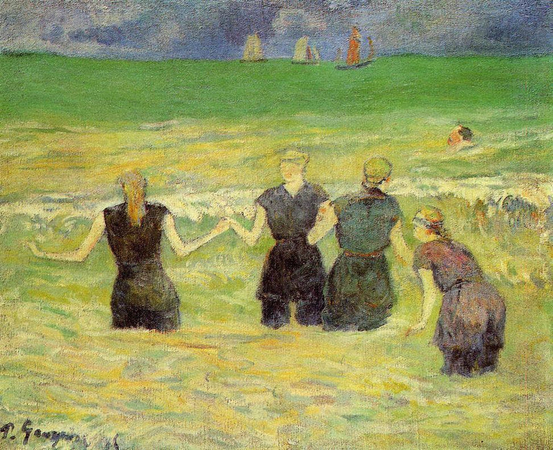 Women bathing (Dieppe) by Paul Gauguin — Oil Painting Reproduction