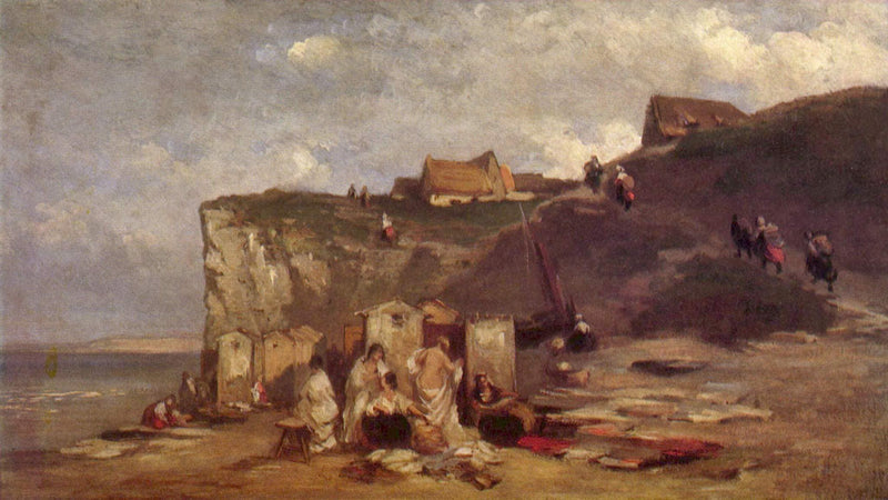 Women's bath in Dieppe by Carl Spitzweg — Oil Painting Reproduction