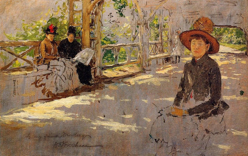 Women under Trellis by William Merritt Chase — Oil Painting Reproduction