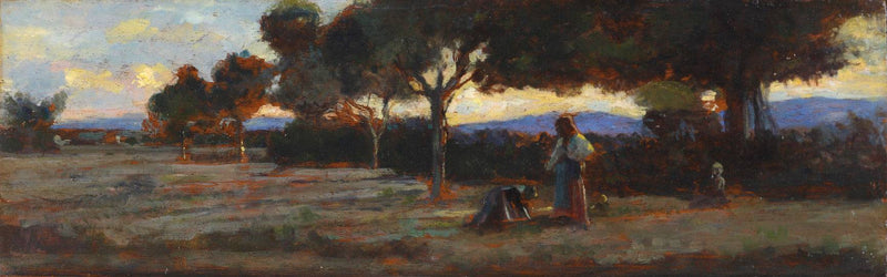 Women working in the fields by Cristiano Banti, Oil Painting Reproduction
