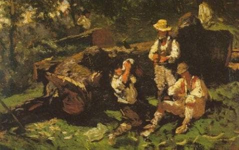 Woodcutters by Michele Cammarano — Oil Painting Reproduction