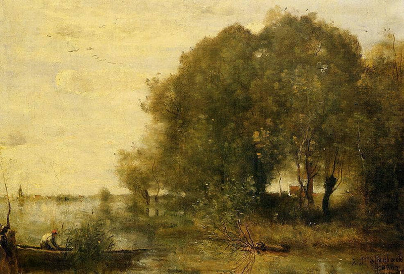 Wooded Peninsula by Camille Corot — Oil Painting Reproduction