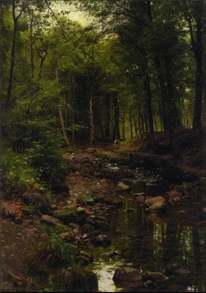 Woodland Landscape by Peder Mørk Mønsted — Oil Painting Reproduction