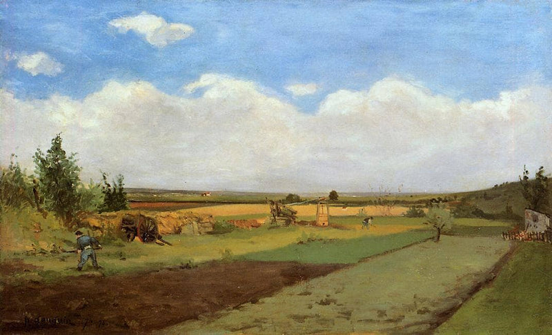 Working the land by Paul Gauguin — Oil Painting Reproduction