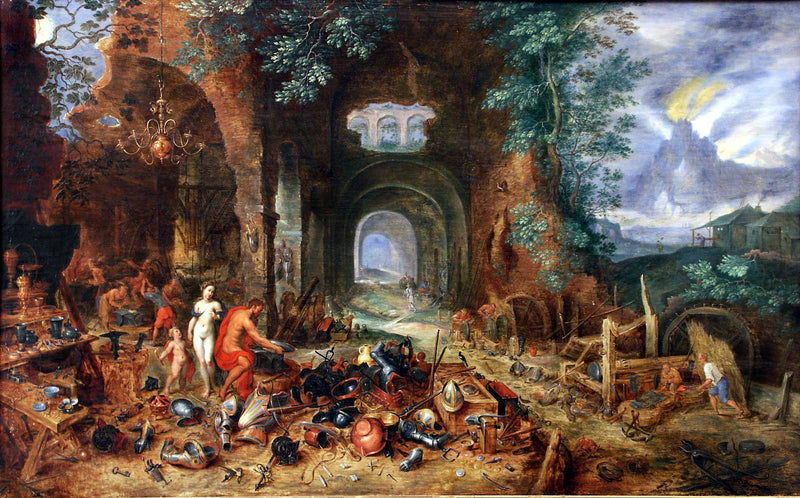 Venus at the Forge of Vulcan; Allegory of Fire by Jan Brueghel the Elder — Oil Painting Reproduction