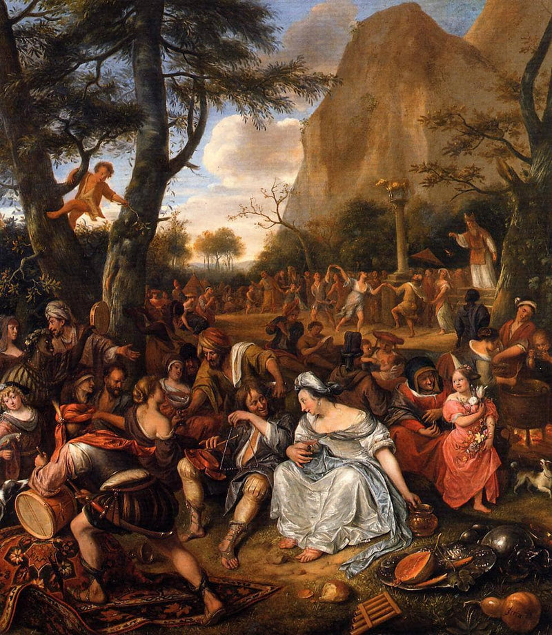 Worship of Golden Calf by Jan Steen — Oil Painting Reproduction