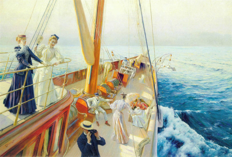 Yachting in the Mediterranean by Julius LeBlanc Stewart — Oil Painting Reproduction