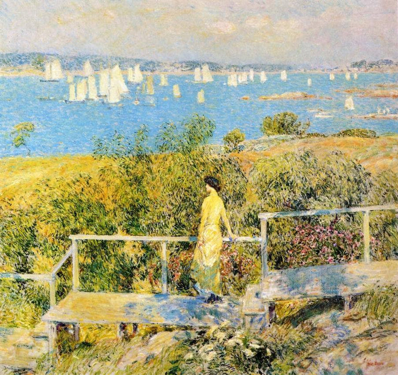 Yachts, Gloucester by Childe Hassam — Oil Painting Reproduction