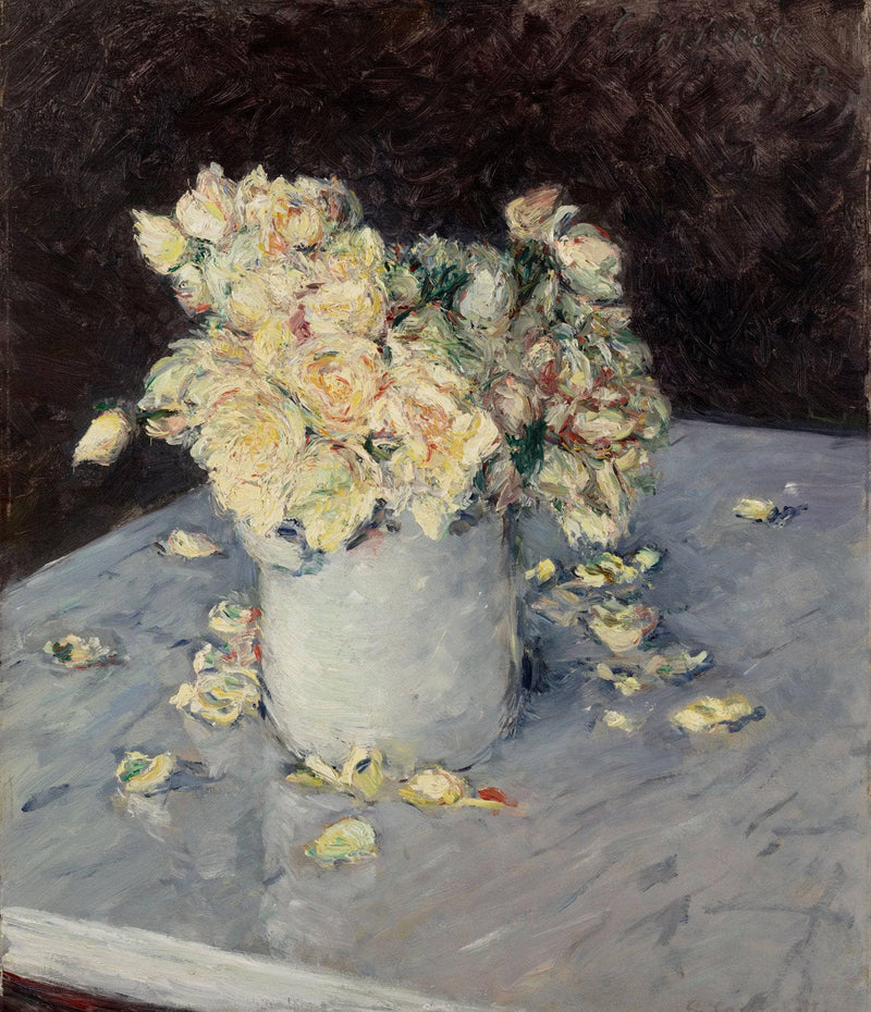 Yellow Roses in a Vase by Gustave Caillebotte — Oil Painting Reproduction