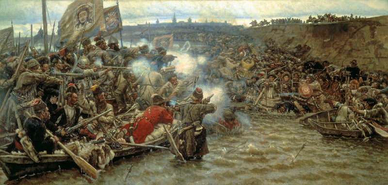 Yermak's conquest of Siberia by Vasily Surikov, Oil Painting Reproduction