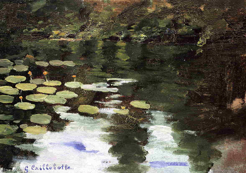 Yerres, on the Pond, Water Lilies by Gustave Caillebotte — Oil Painting Reproduction