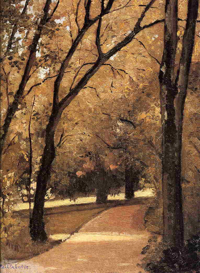 Yerres, Path Through the Old Growth Woods in the Park in modern living room