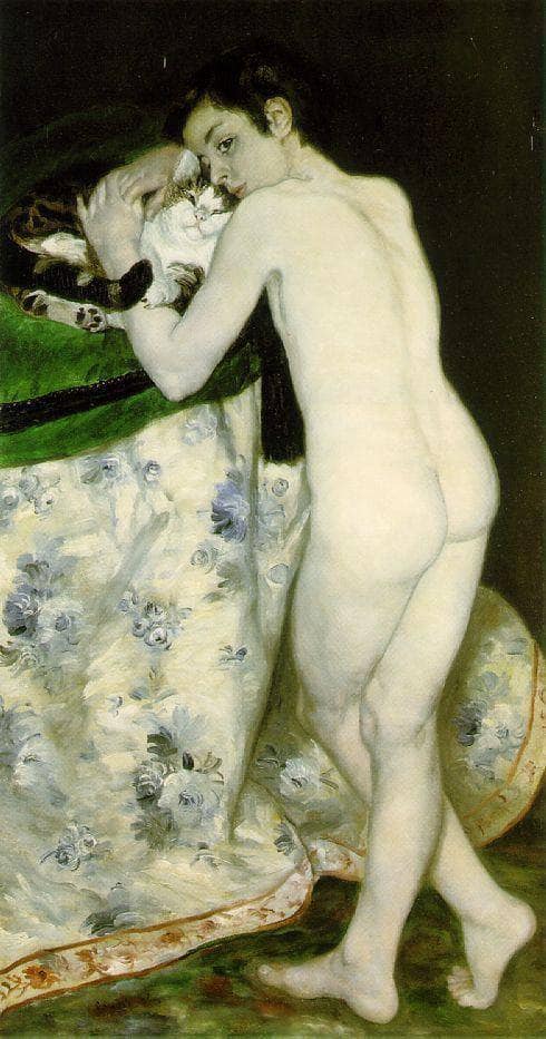 Young Boy with a Cat by Pierre-Auguste Renoir — Oil Painting Reproduction