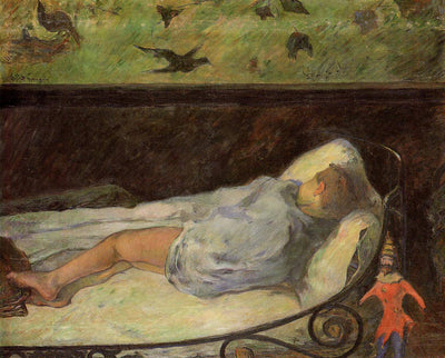 Young Girl Dreaming (Study of a Child Asleep) in bedroom