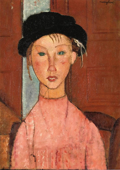 Young Girl in Beret in entryway