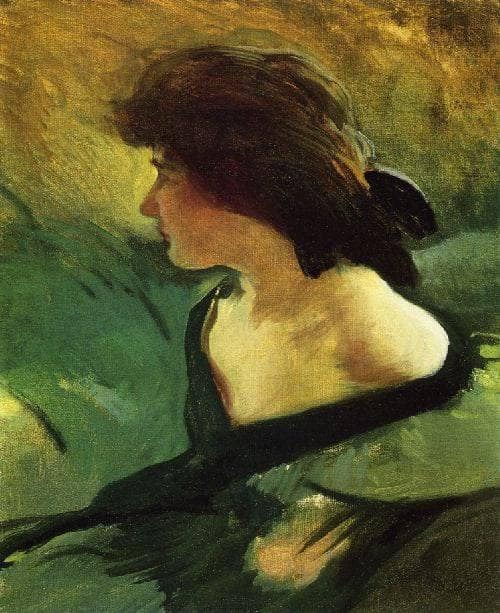 Young Girl in Green Dress by John White Alexander — Oil Painting Reproduction
