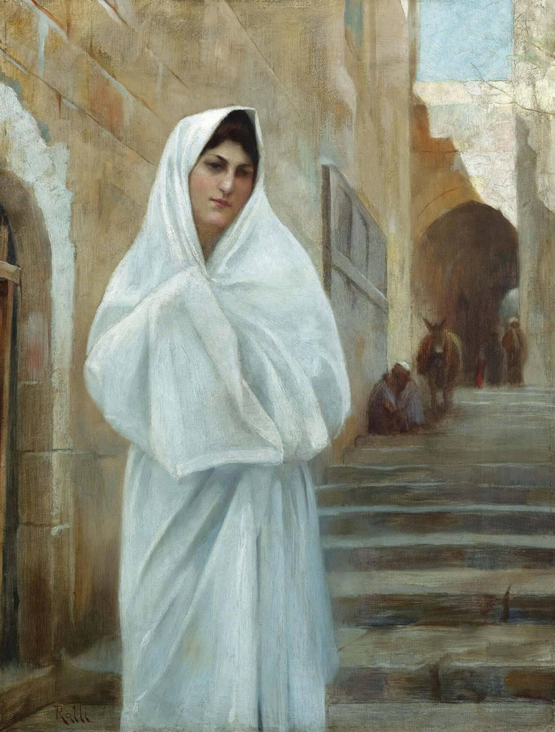 Young girl, Jerusalem by Théodore Ralli — Oil Painting Reproduction