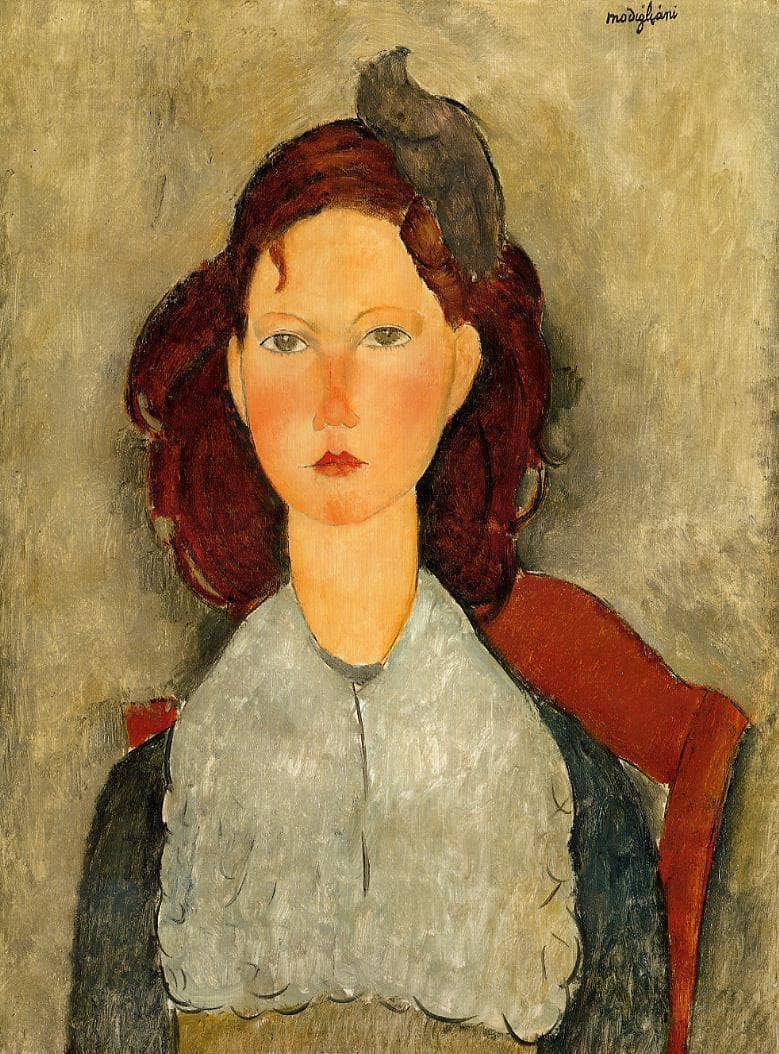 Young Girl Seated by Amedeo Modigliani — Oil Painting Reproduction