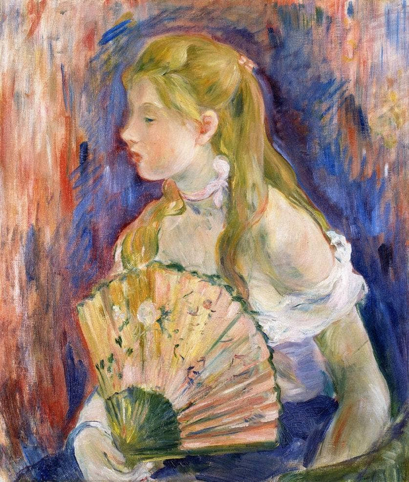 Young Girl with a Fan by Berthe Morisot — Oil Painting Reproduction