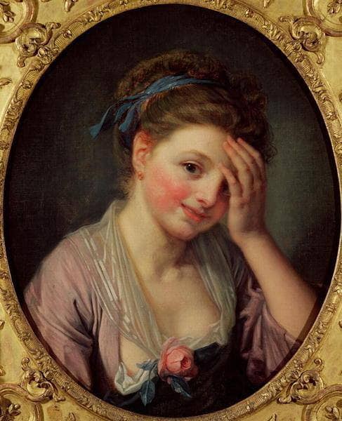 Young Girl with a Rose by Jean-Baptiste Greuze — Oil Painting Reproduction
