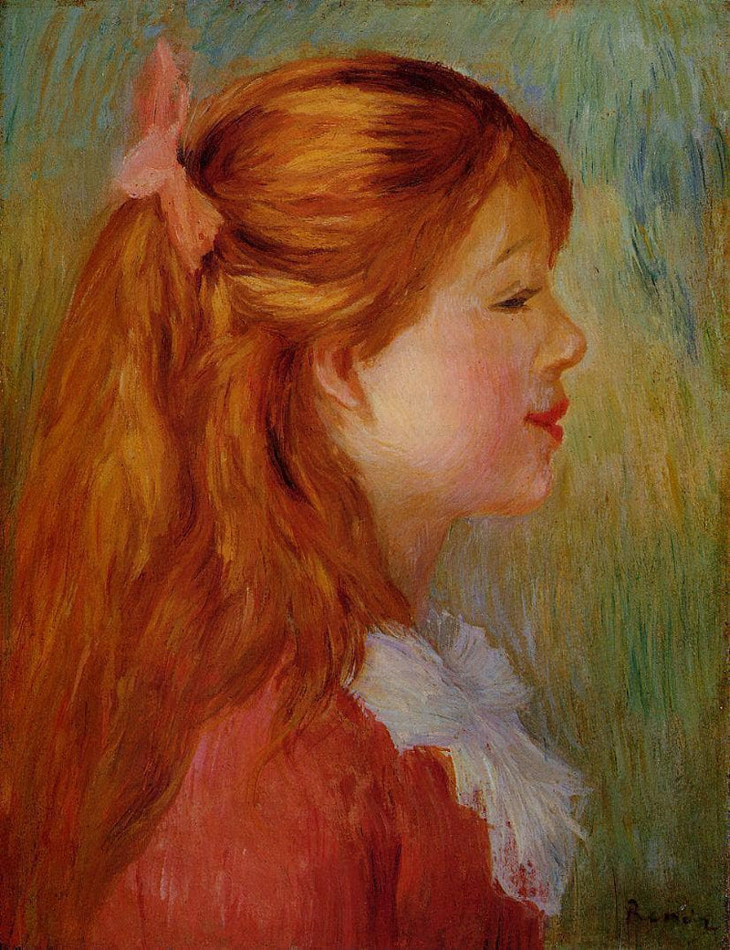 Young Girl with Long Hair in Profile by Pierre-Auguste Renoir — Oil Painting Reproduction